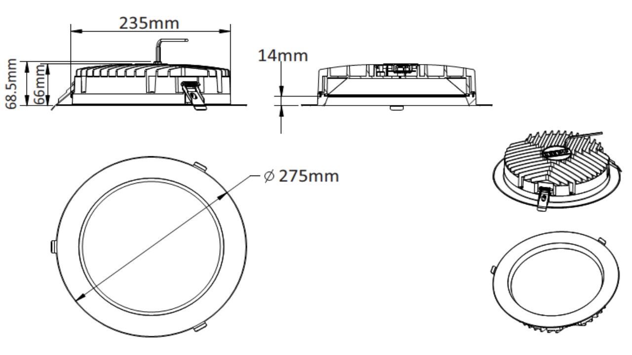 LED zapuštěné svítidlo Downlight LANGE TOOLS
