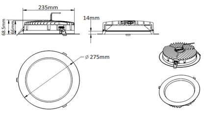 LED zapuštěné svítidlo Downlight LANGE TOOLS